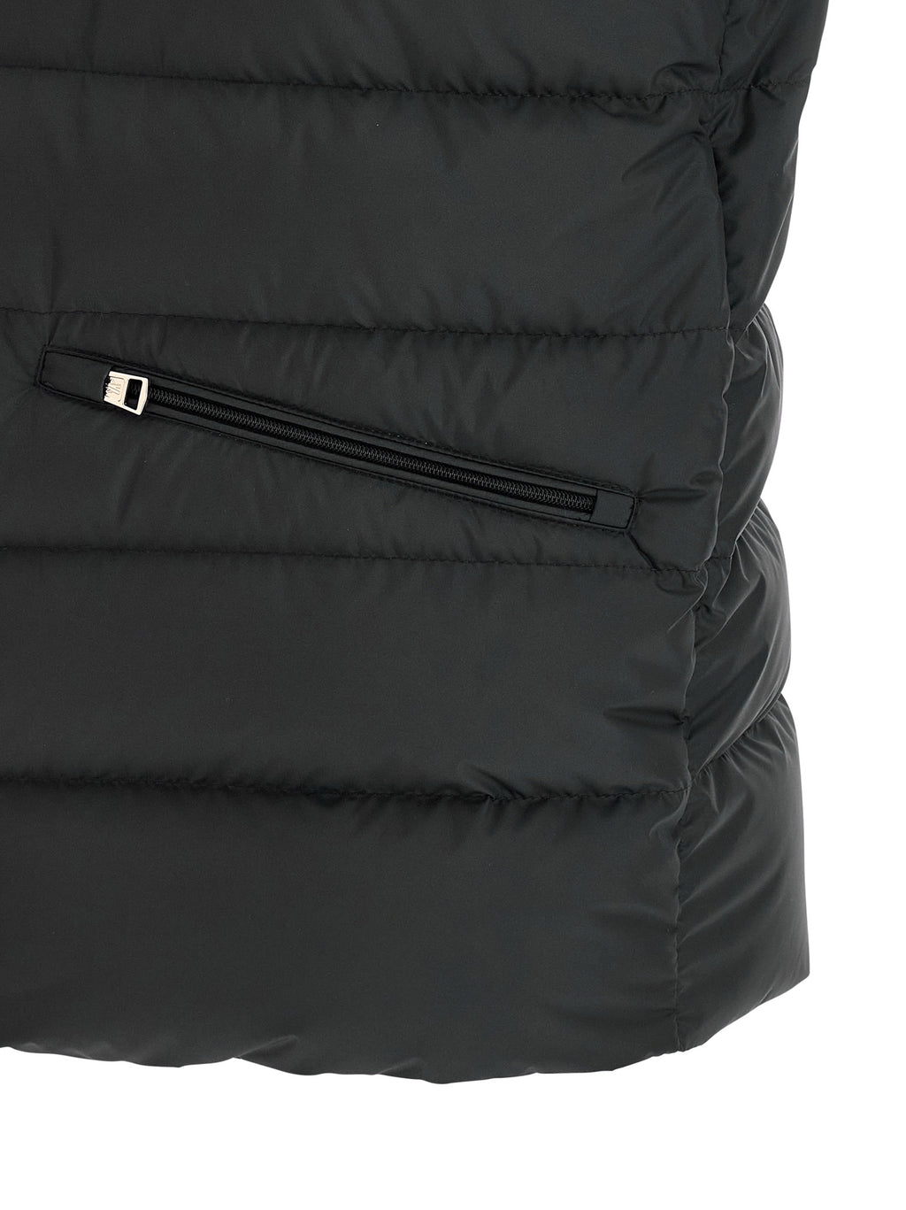Black Polyester Sleeveless Jacket
