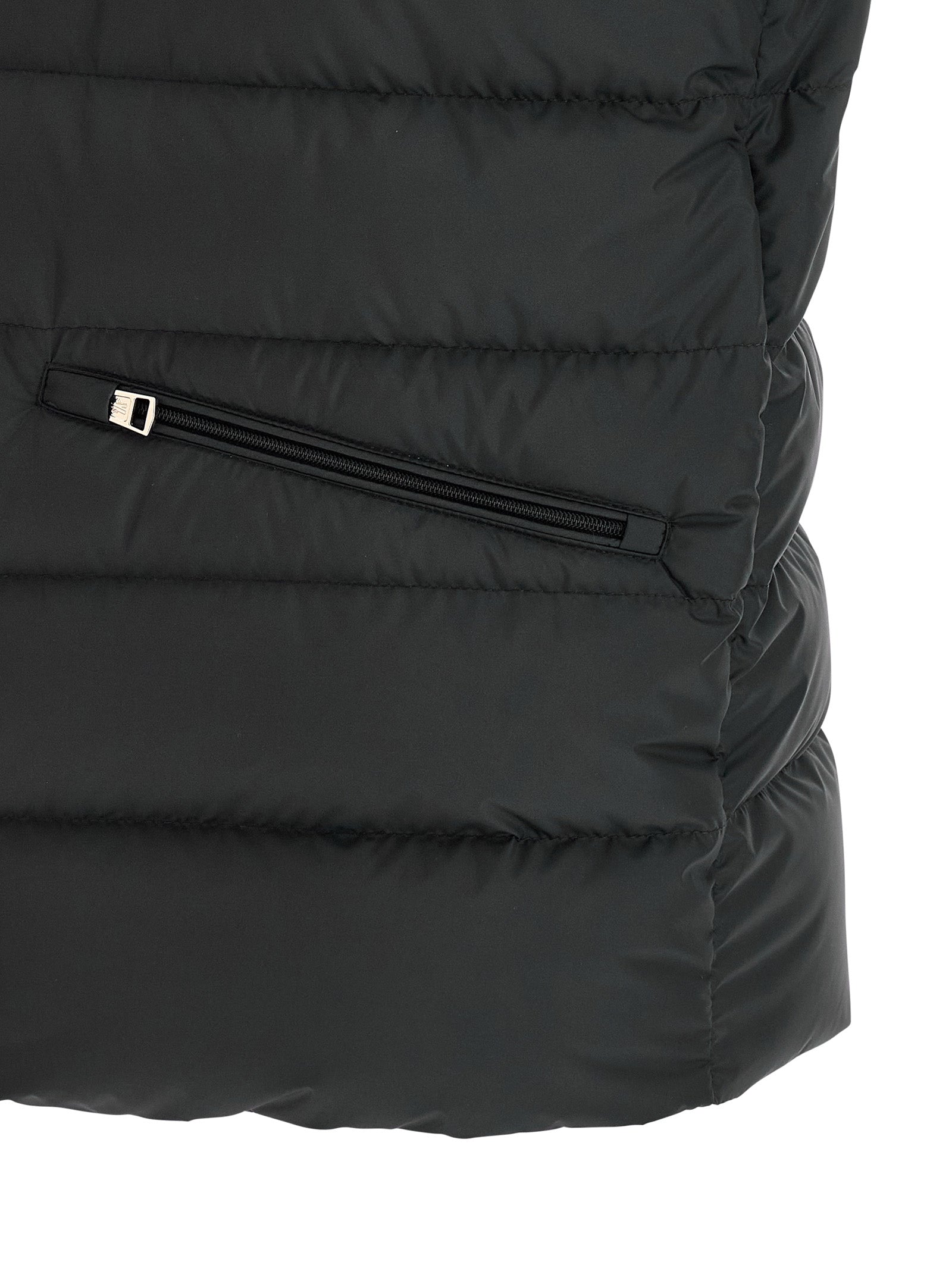 Black Polyester Sleeveless Jacket