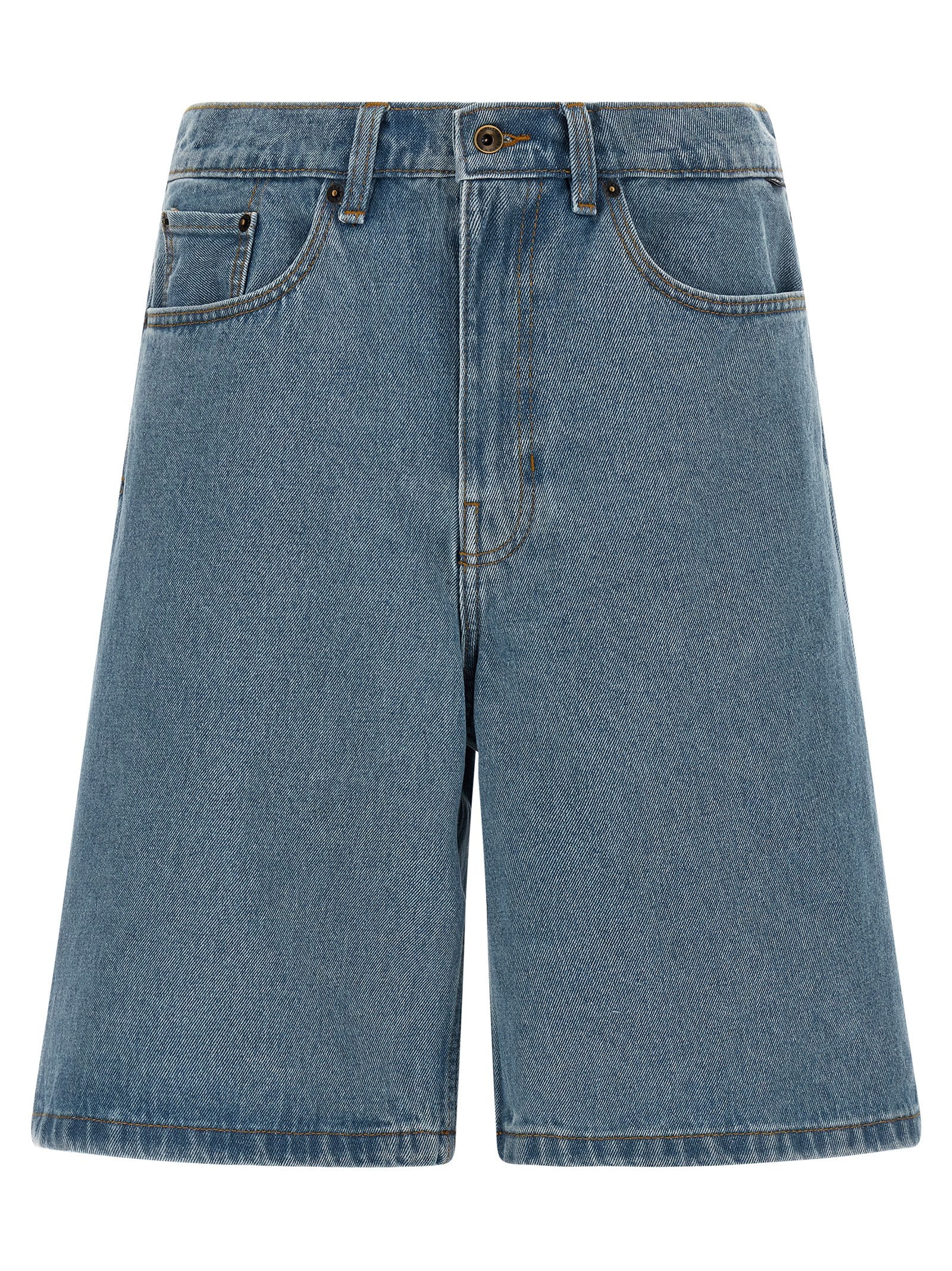 Blue Cotton Bermuda Shorts