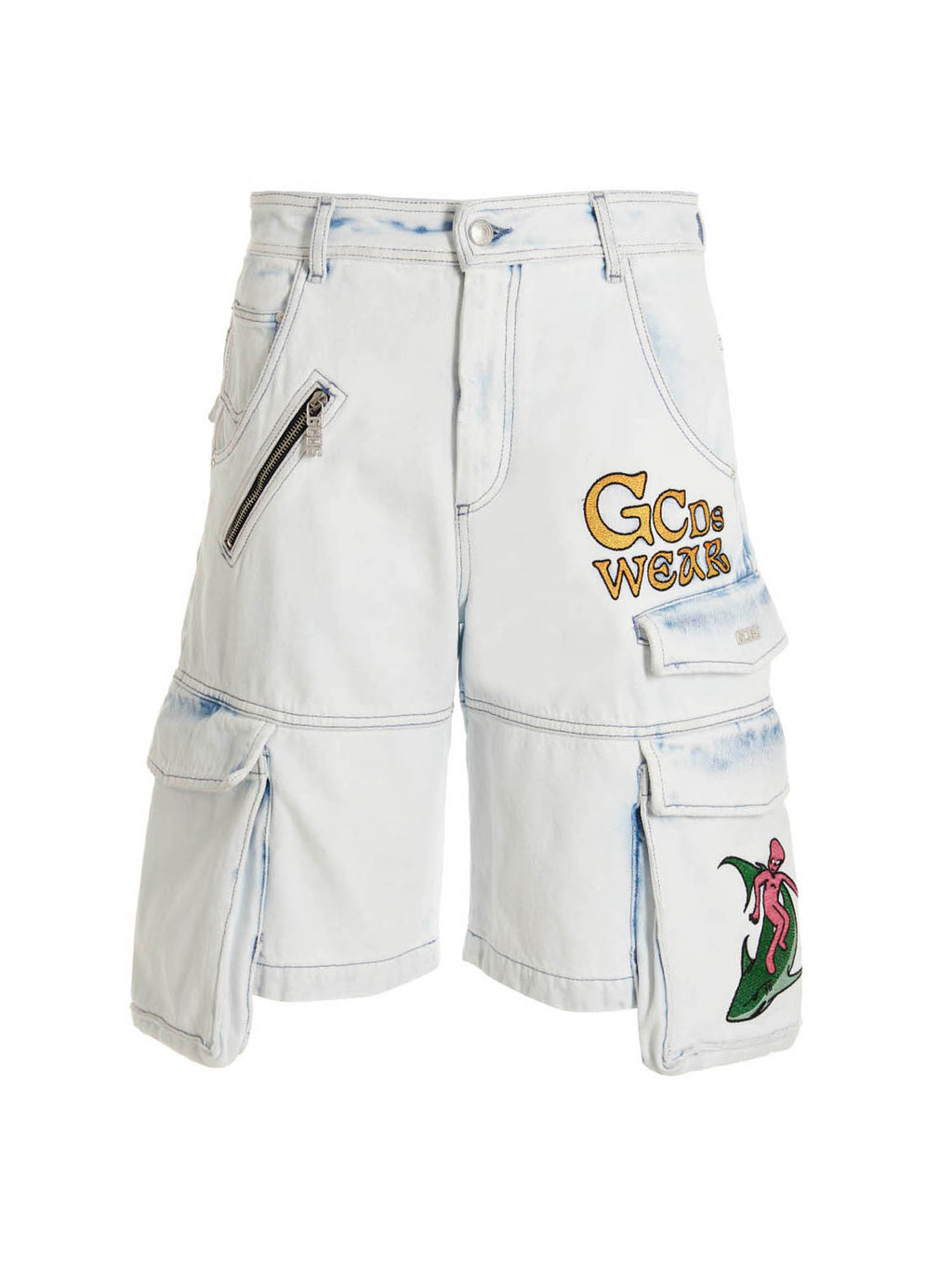 Blue Cotton Bermuda Shorts