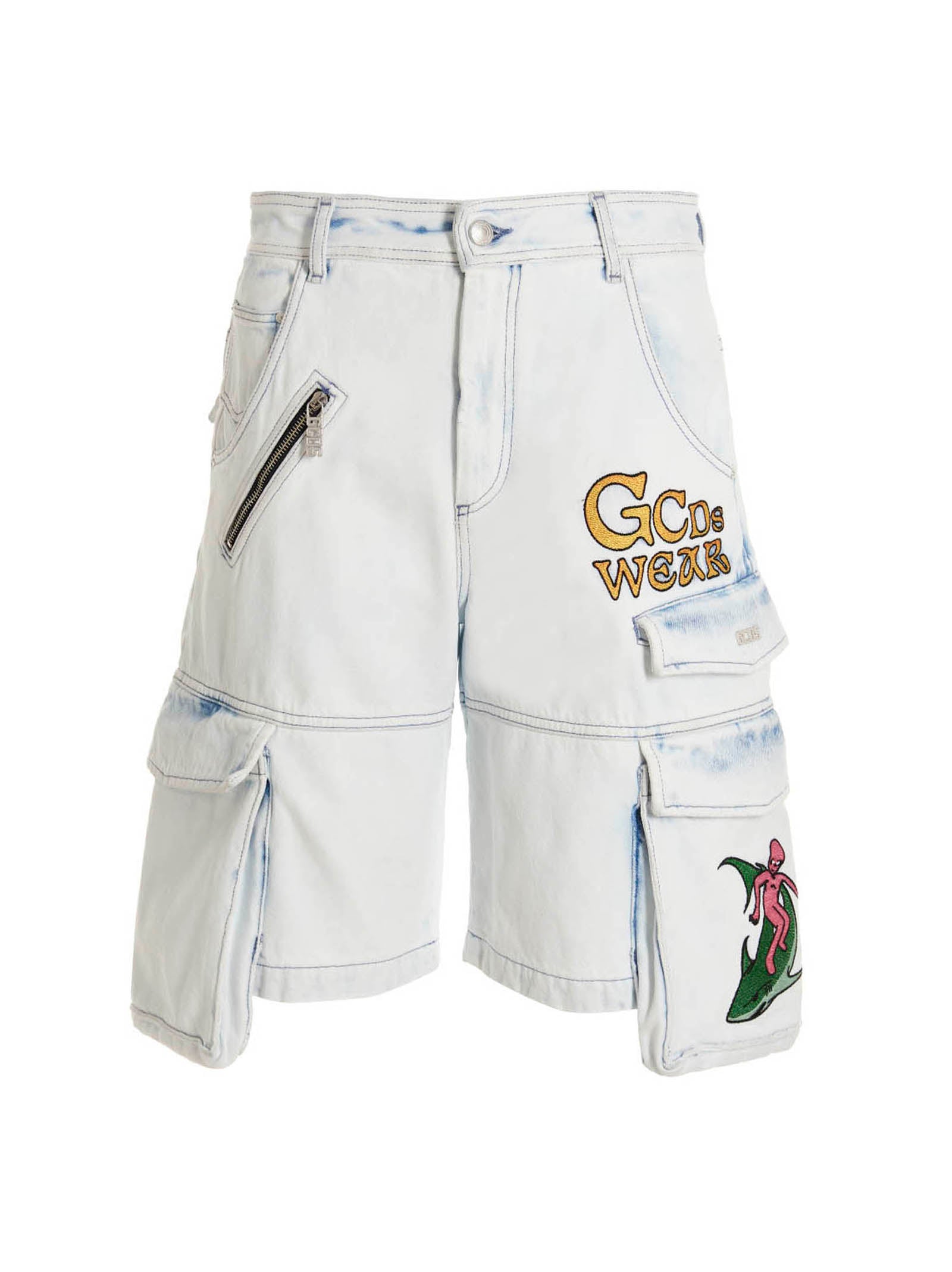Blue Cotton Bermuda Shorts