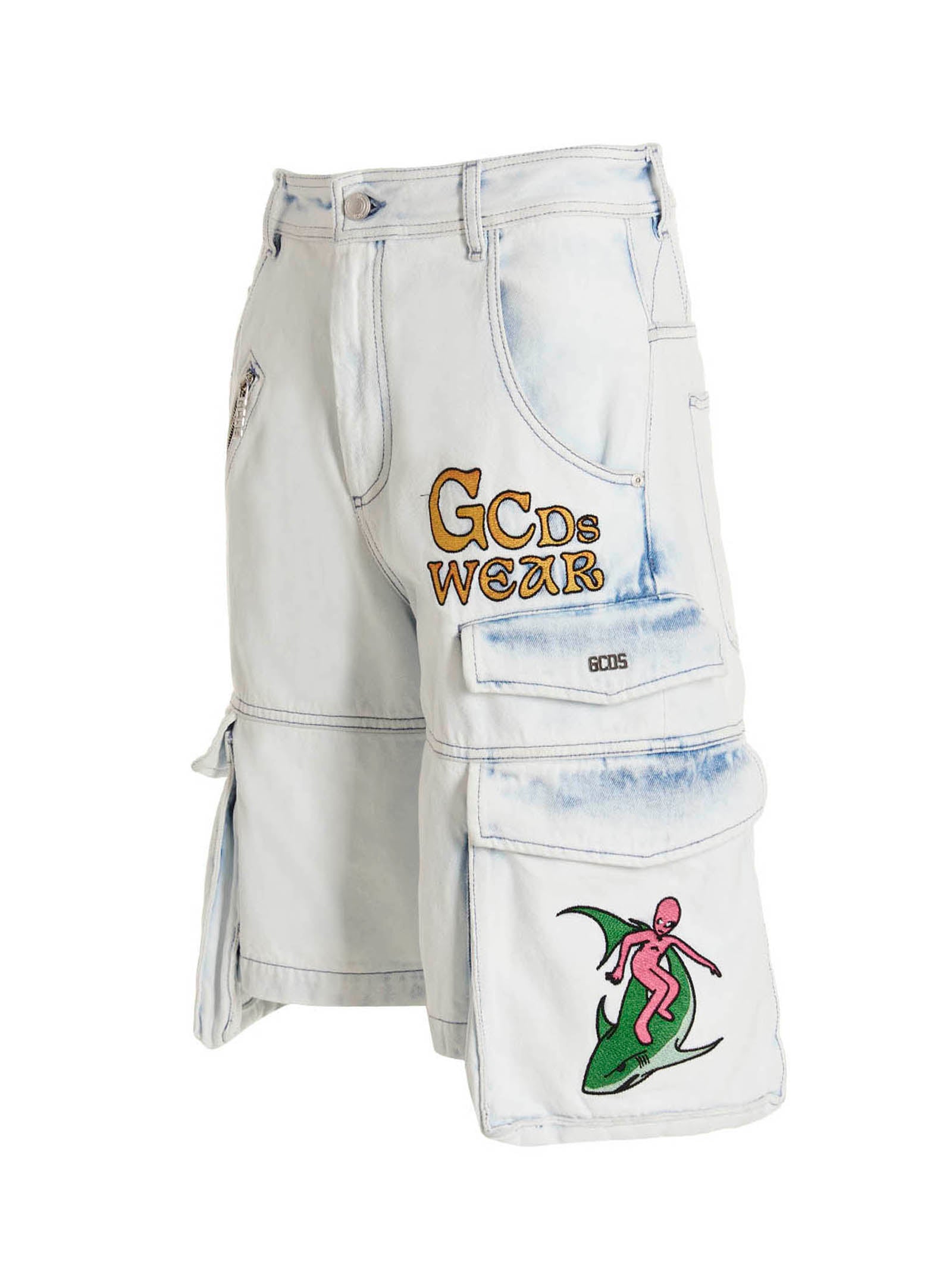 Blue Cotton Bermuda Shorts