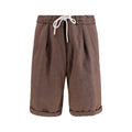 Brown Linen Bermuda Shorts
