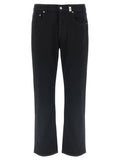 Black Cotton Straight-Leg Jeans