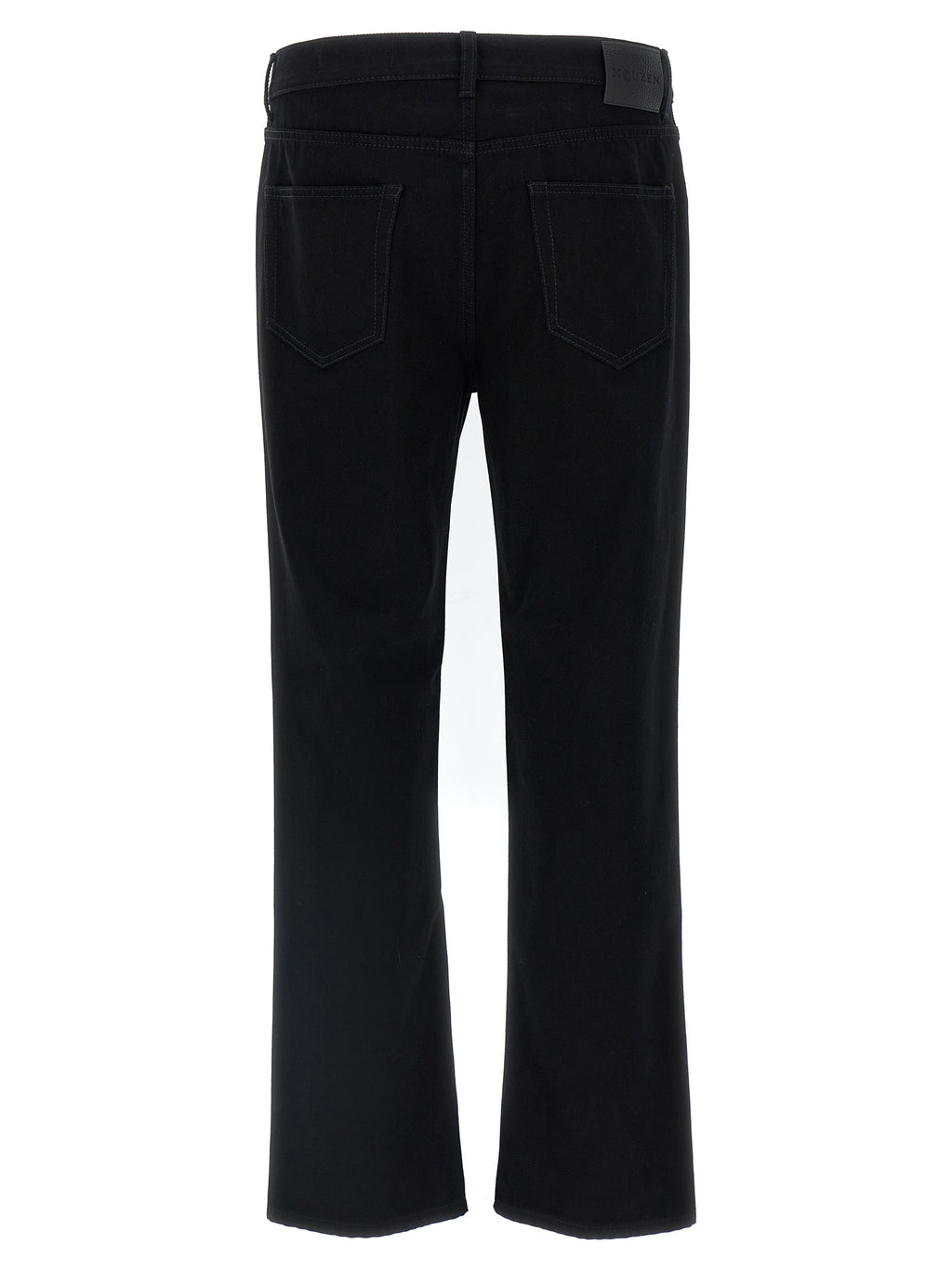 Black Cotton Straight-Leg Jeans