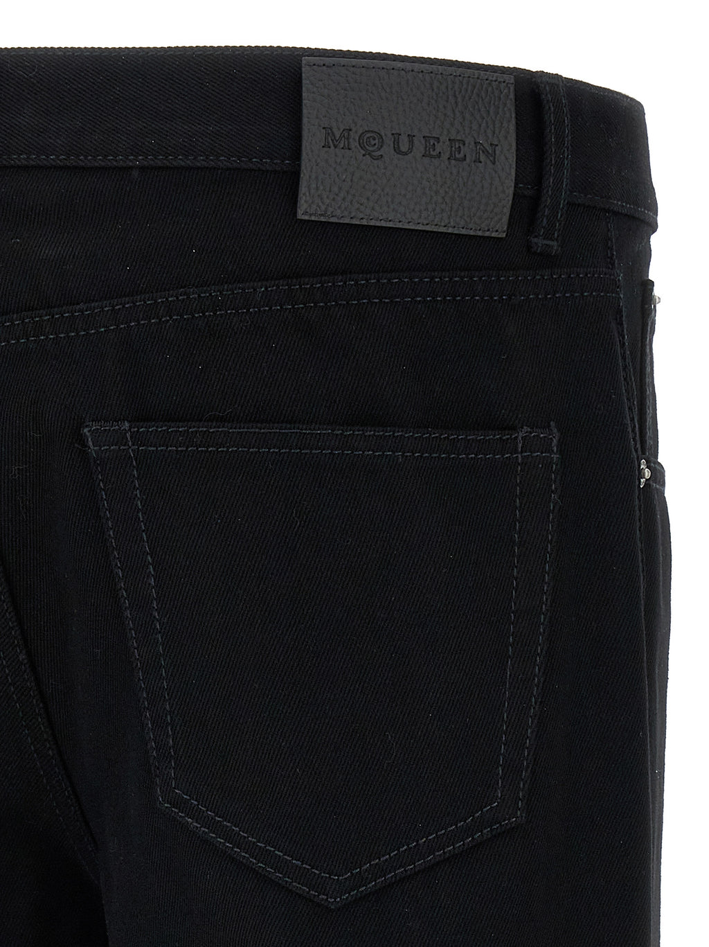 Black Cotton Straight-Leg Jeans