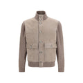 Beige Calf Leather Bos Taurus Leather Jacket