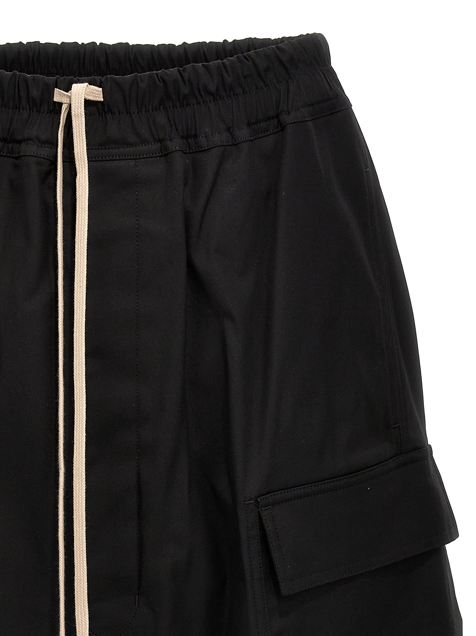 Black Cotton Bermuda Shorts