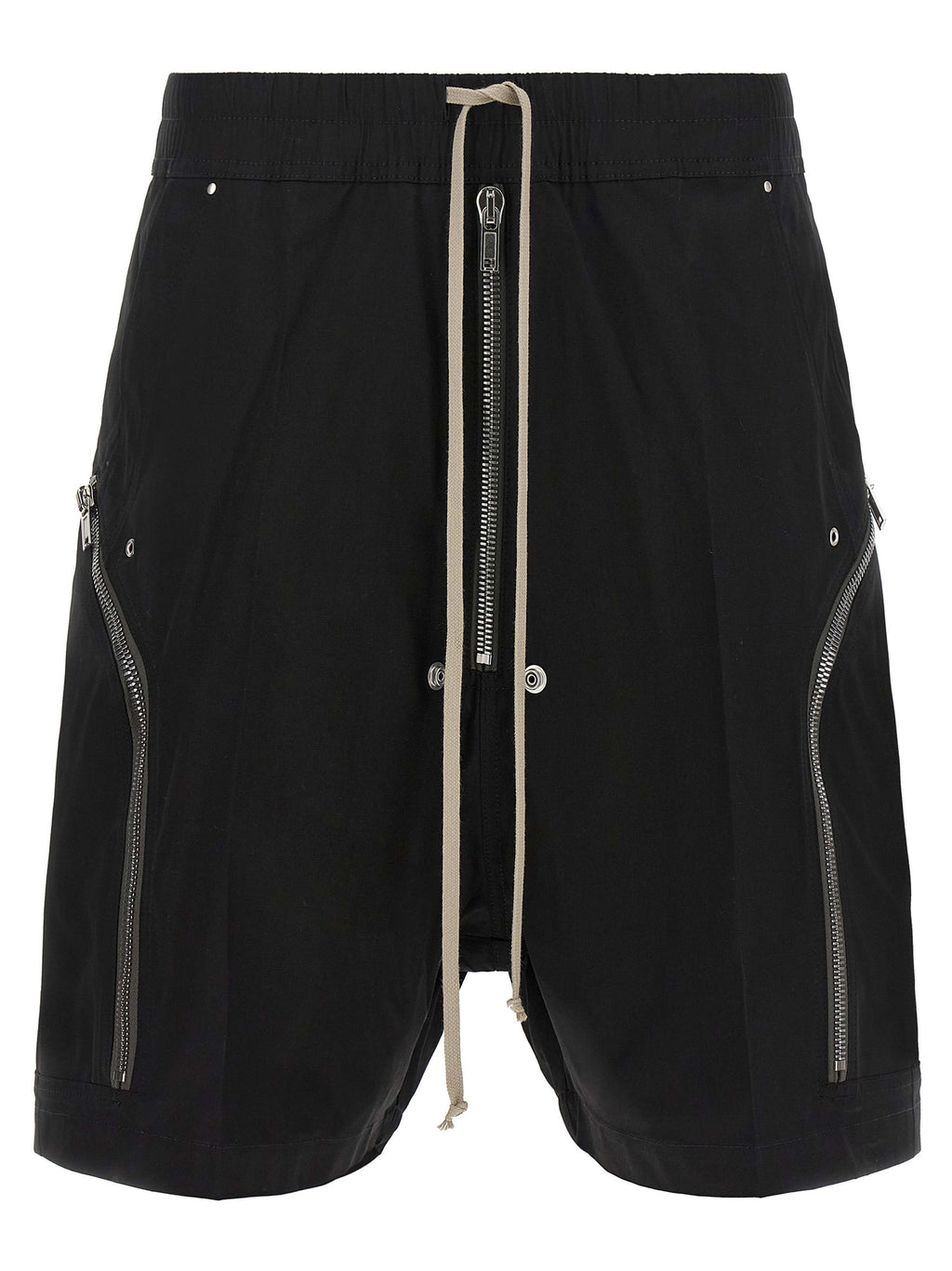 Black Cotton Bermuda Shorts