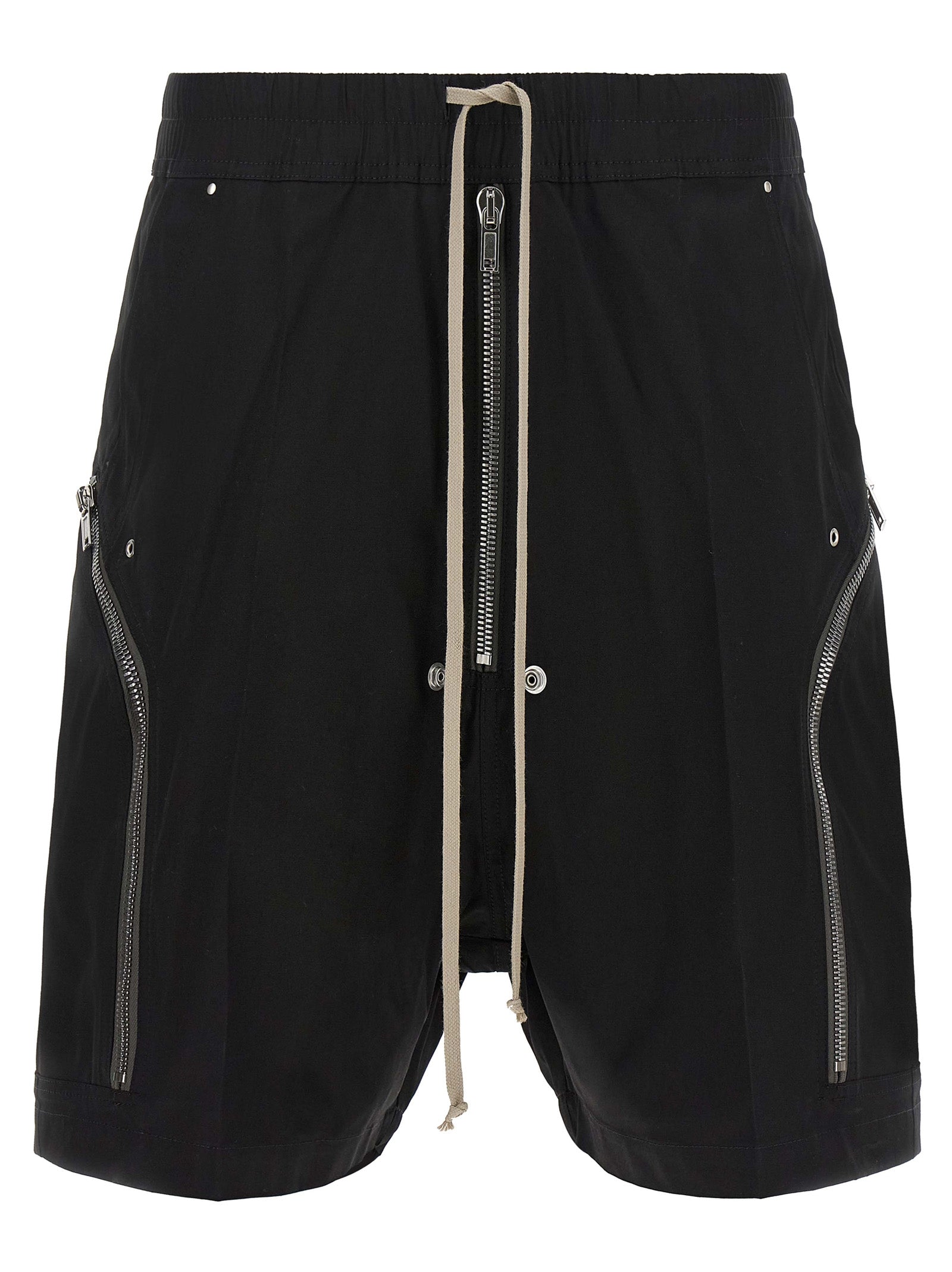 Black Cotton Bermuda Shorts