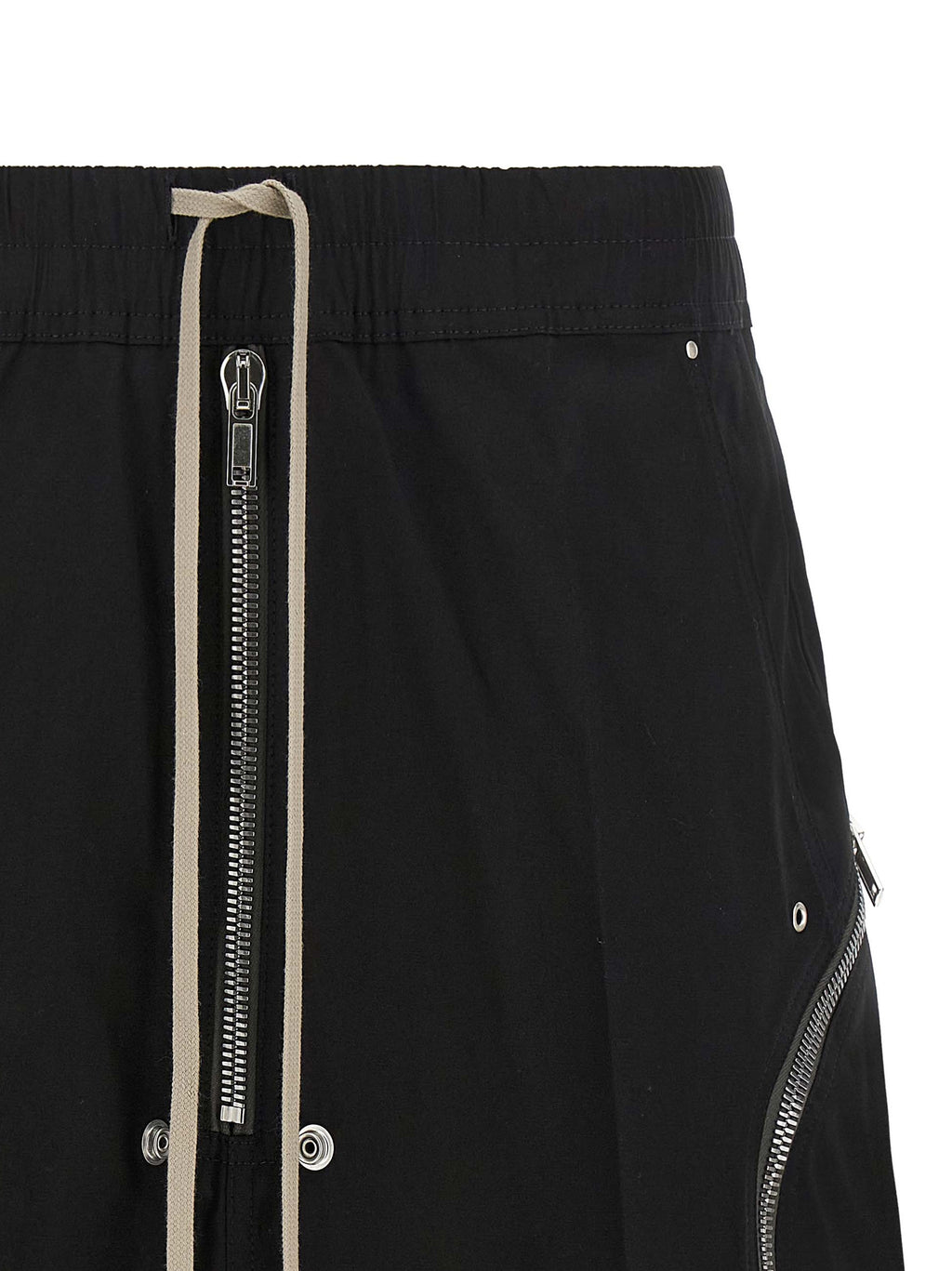 Black Cotton Bermuda Shorts