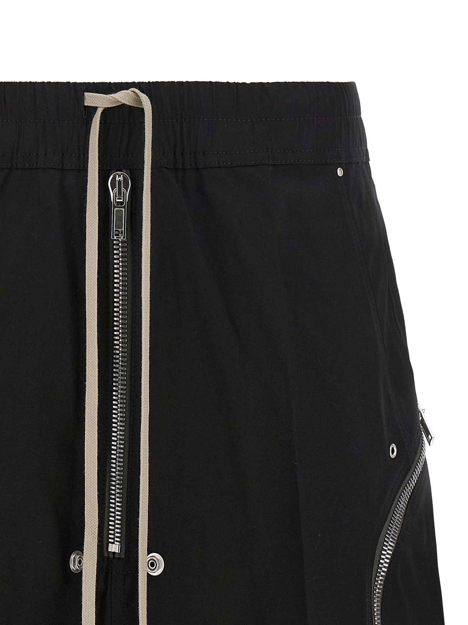 Black Cotton Bermuda Shorts