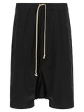 Black Cotton Bermuda Shorts