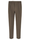 Brown Cotton Dress Pants