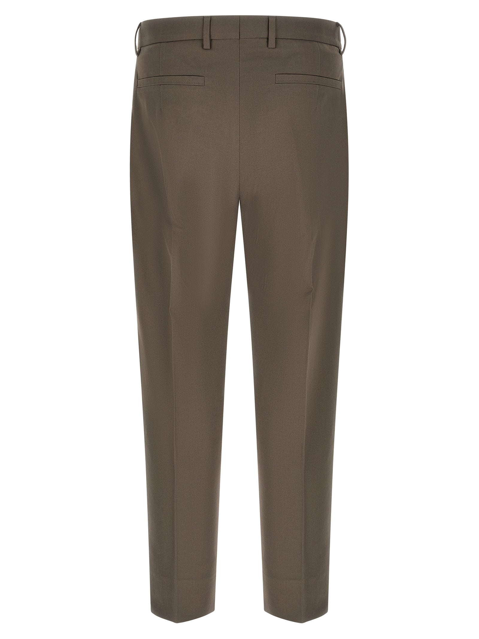 Brown Cotton Dress Pants