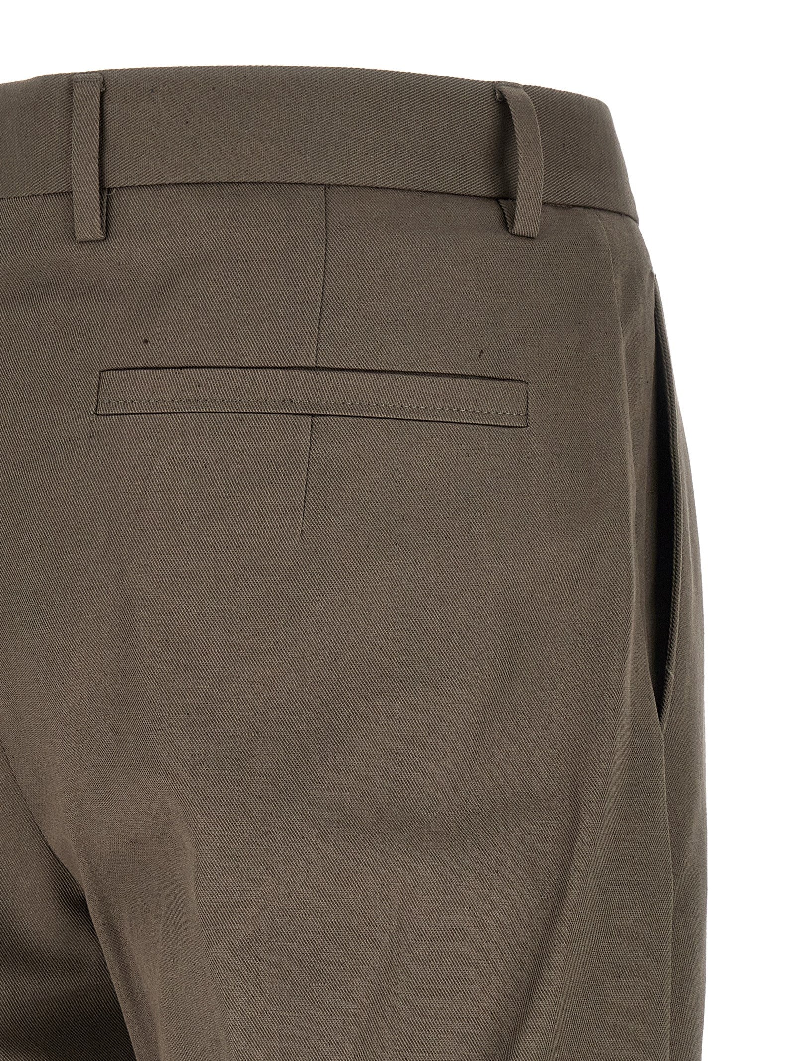 Brown Cotton Dress Pants