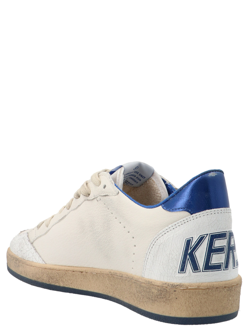 Blue Leather Low Top Sneakers