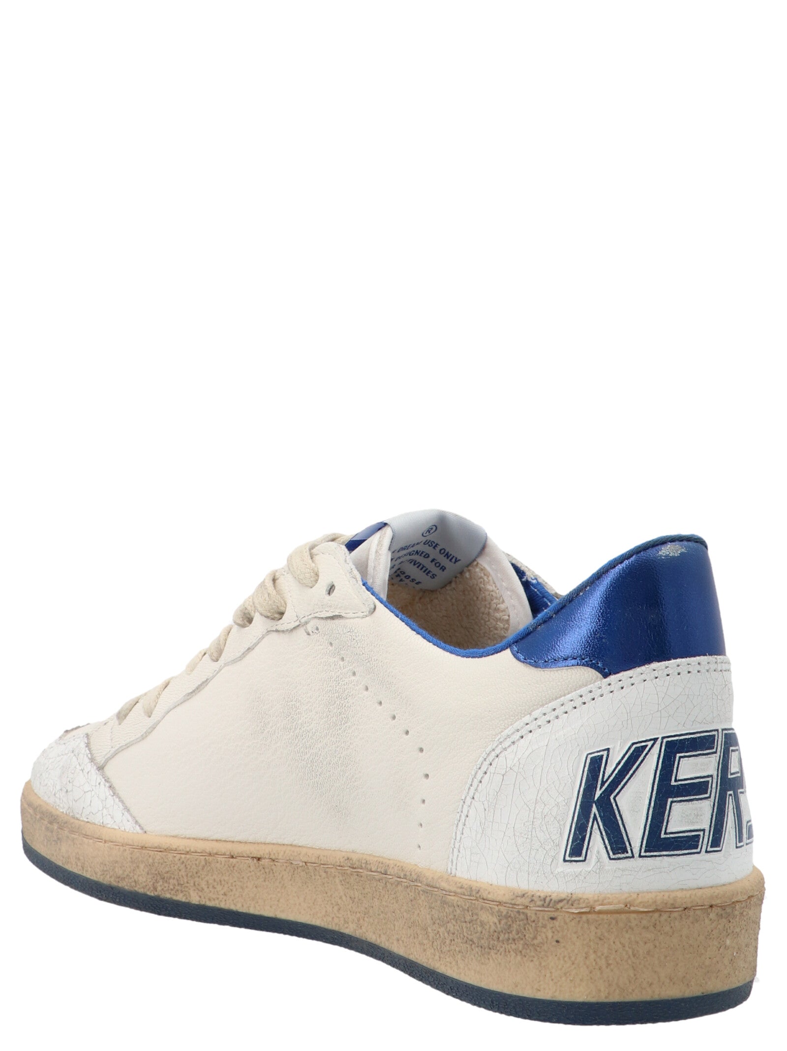 Blue Leather Low Top Sneakers
