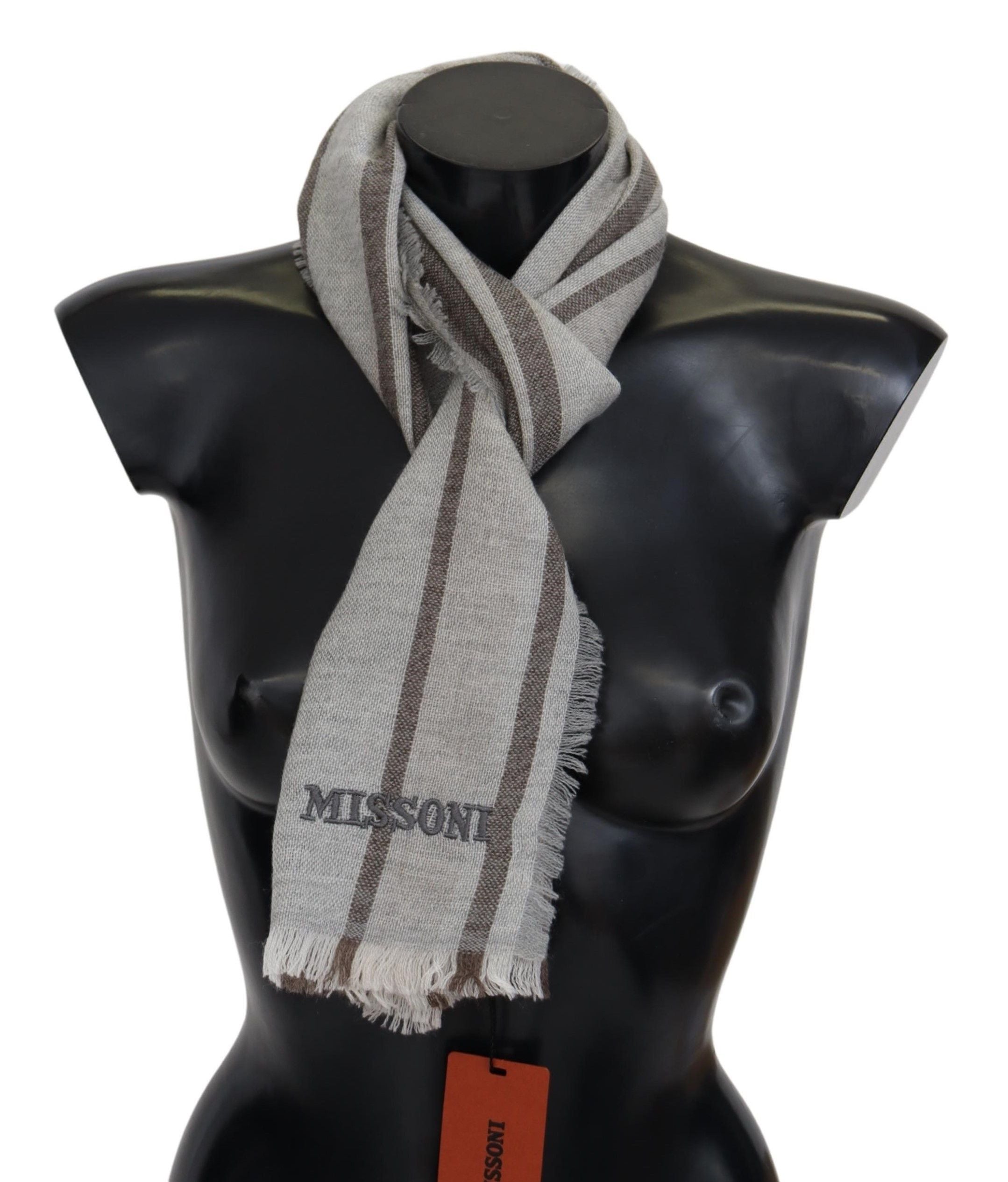 Multicolor Striped Wool Unisex Neck Wrap Scarf