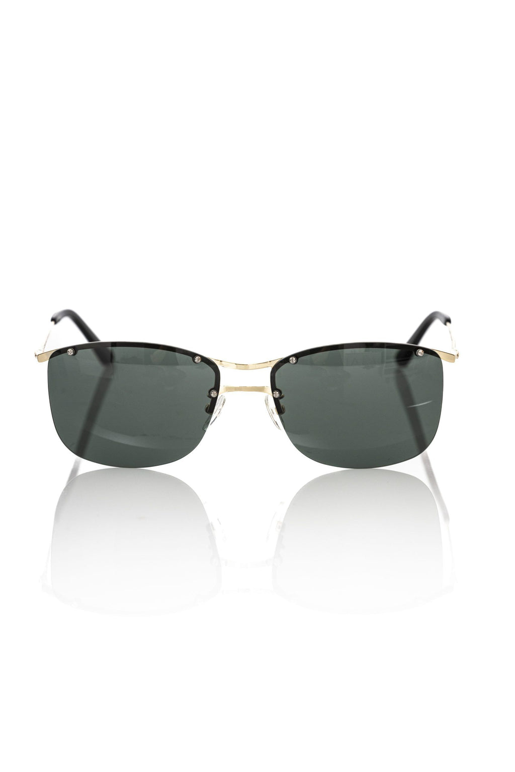 Black Metallic Fibre Men Sunglasses