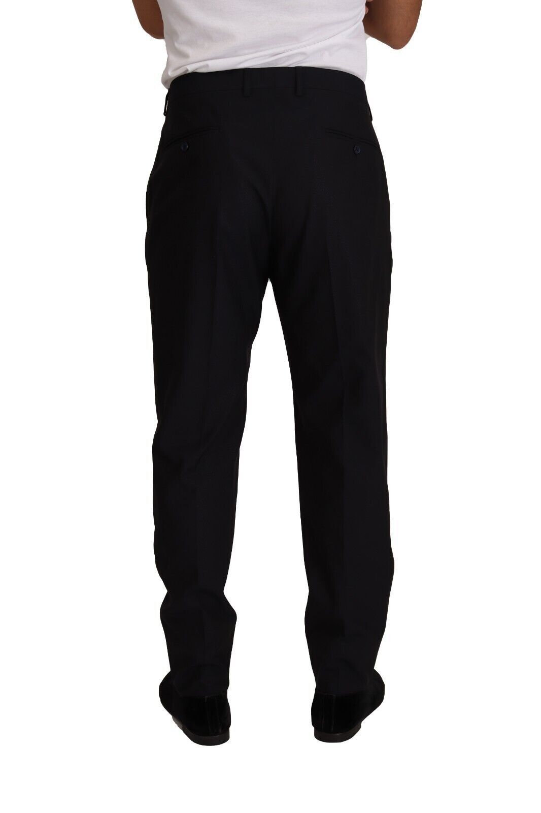 Blue Wool Silk Formal Trouser Dress Pants