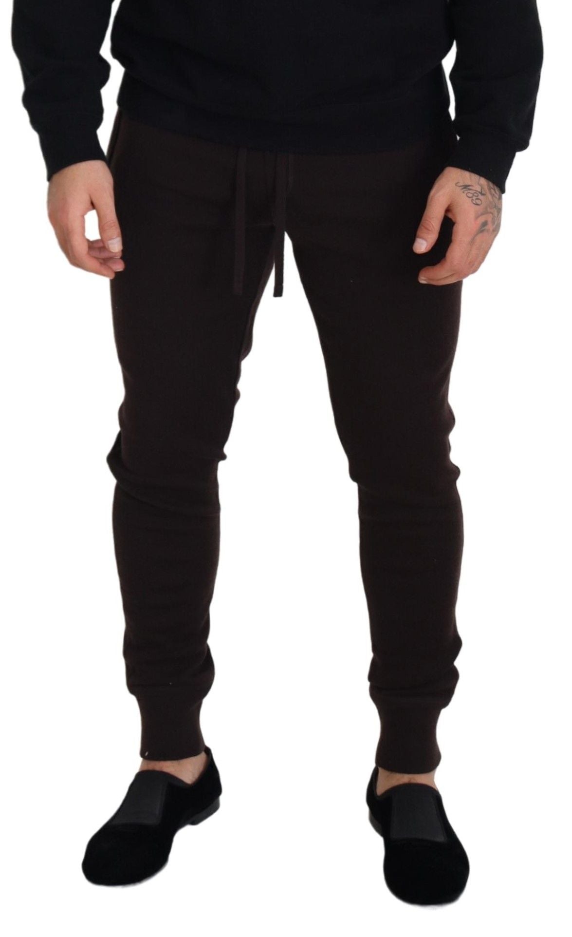 Brown Cashmere Trousers Bottoms Drawstring Pants