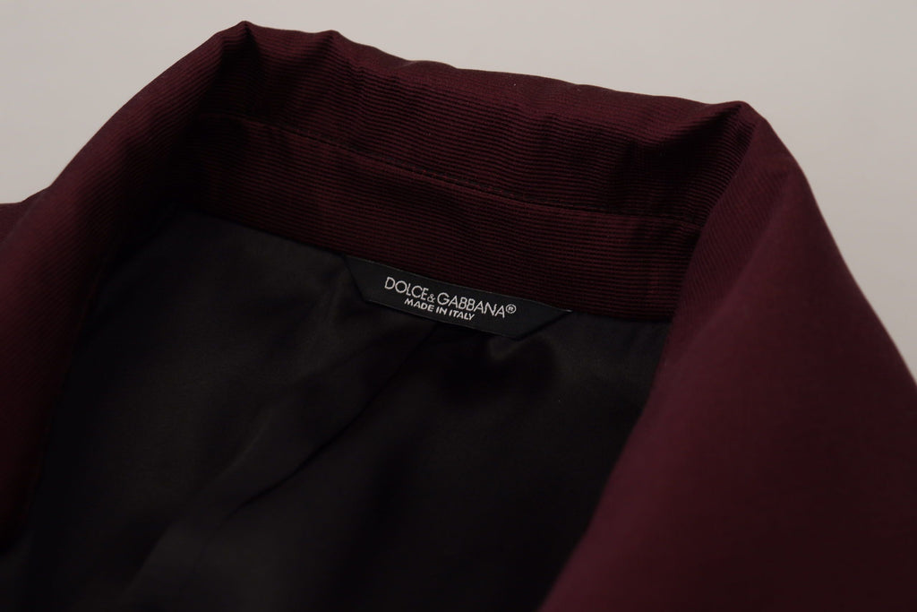 Bordeaux Polyester Double Breasted Jacket