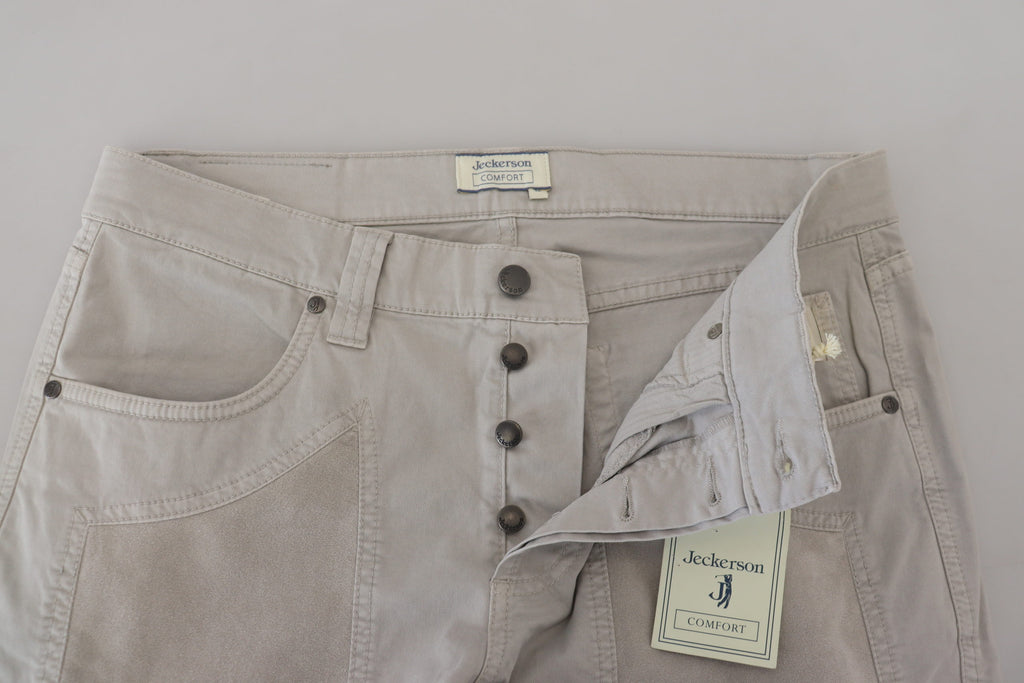 Gray Cotton Tapered Men Casual Pants