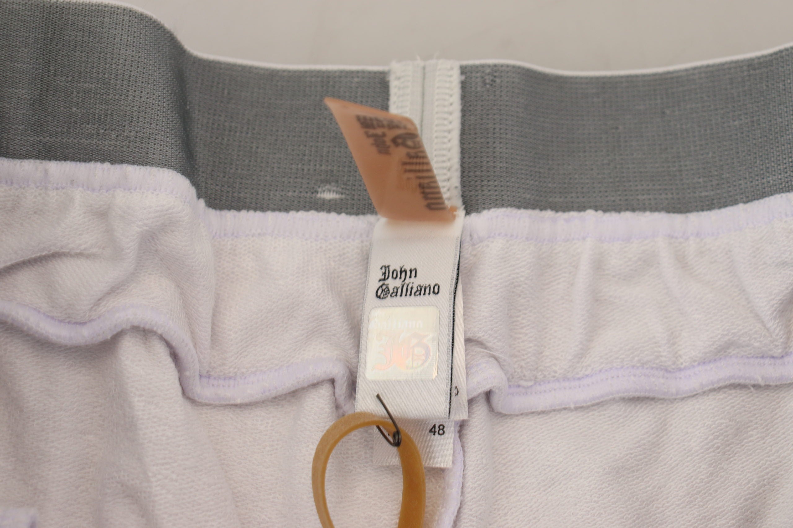 White Cotton Logo Mens Jogger Pants