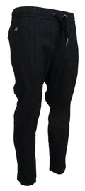 Grey Cotton Tapered Cotton Pants