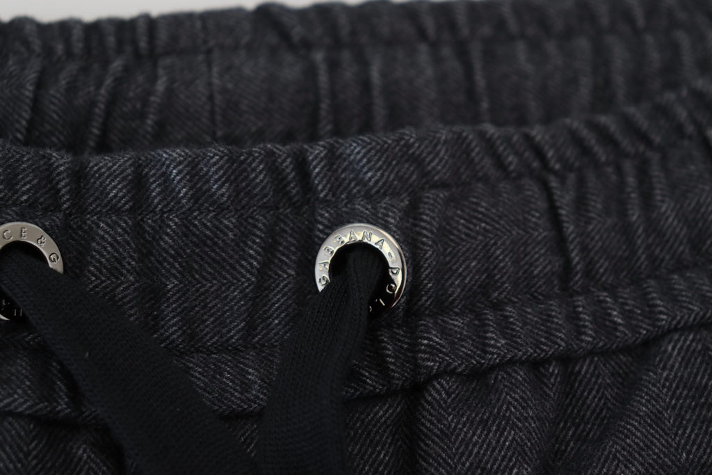 Grey Cotton Tapered Cotton Pants
