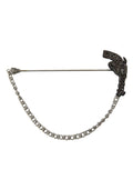 Brass Copper Silk Revolver Gun Men Brooch Lapel Pin