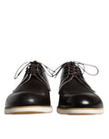 Black White Leather Lace Up Men Dress Formal Shoes
