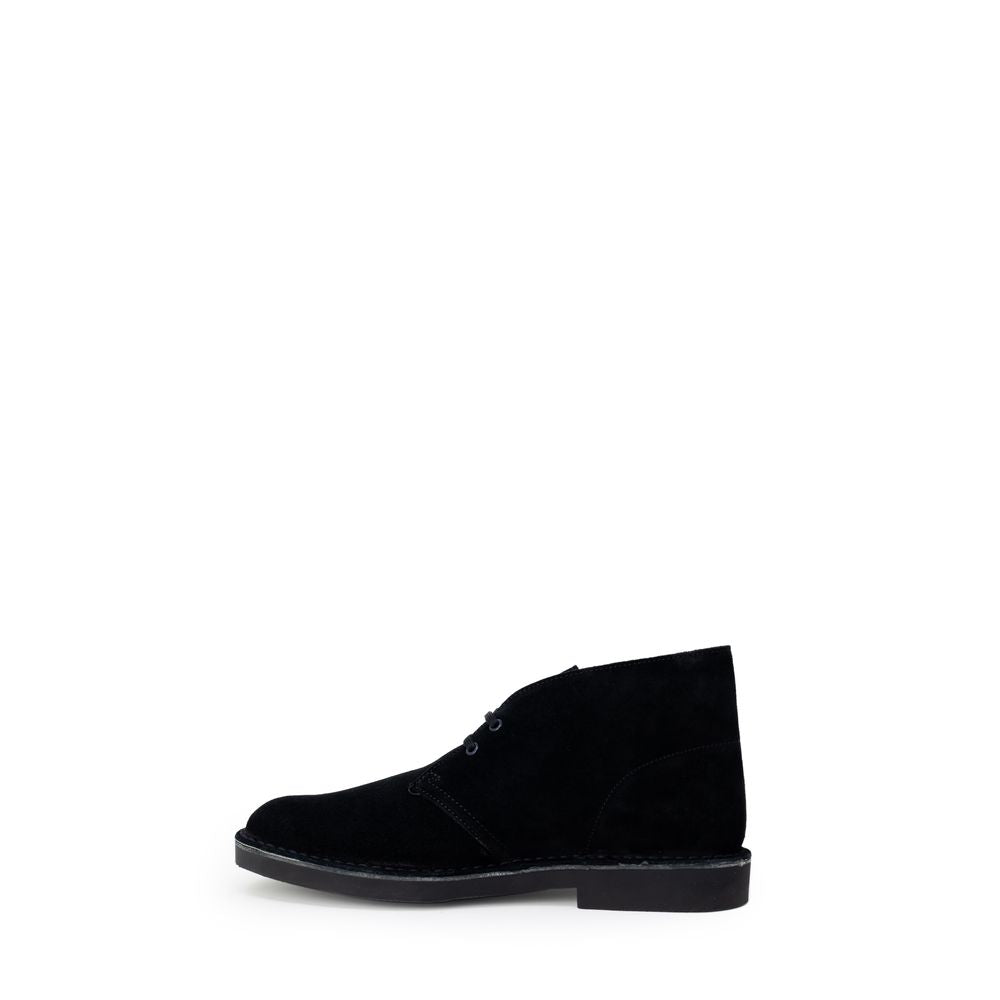 Black Leather Lace-Up Boots