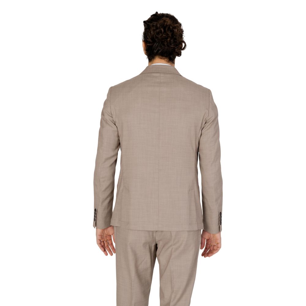 Beige Polyester Blazer