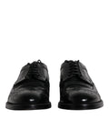 Black Leather Derby Wingtip Formal Shoes