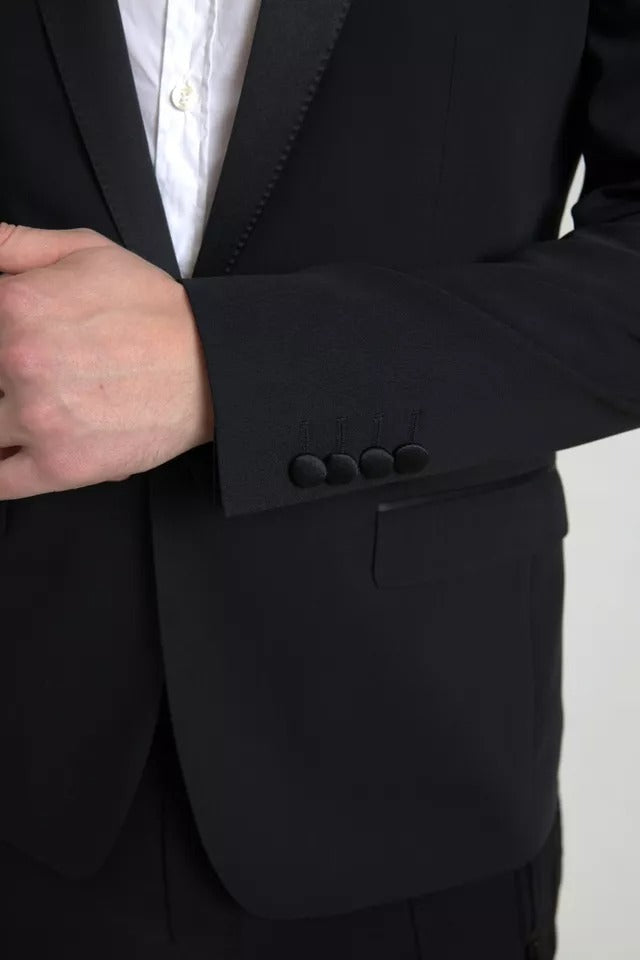 Black Wool Single Breasted MARTINI Blazerclothing