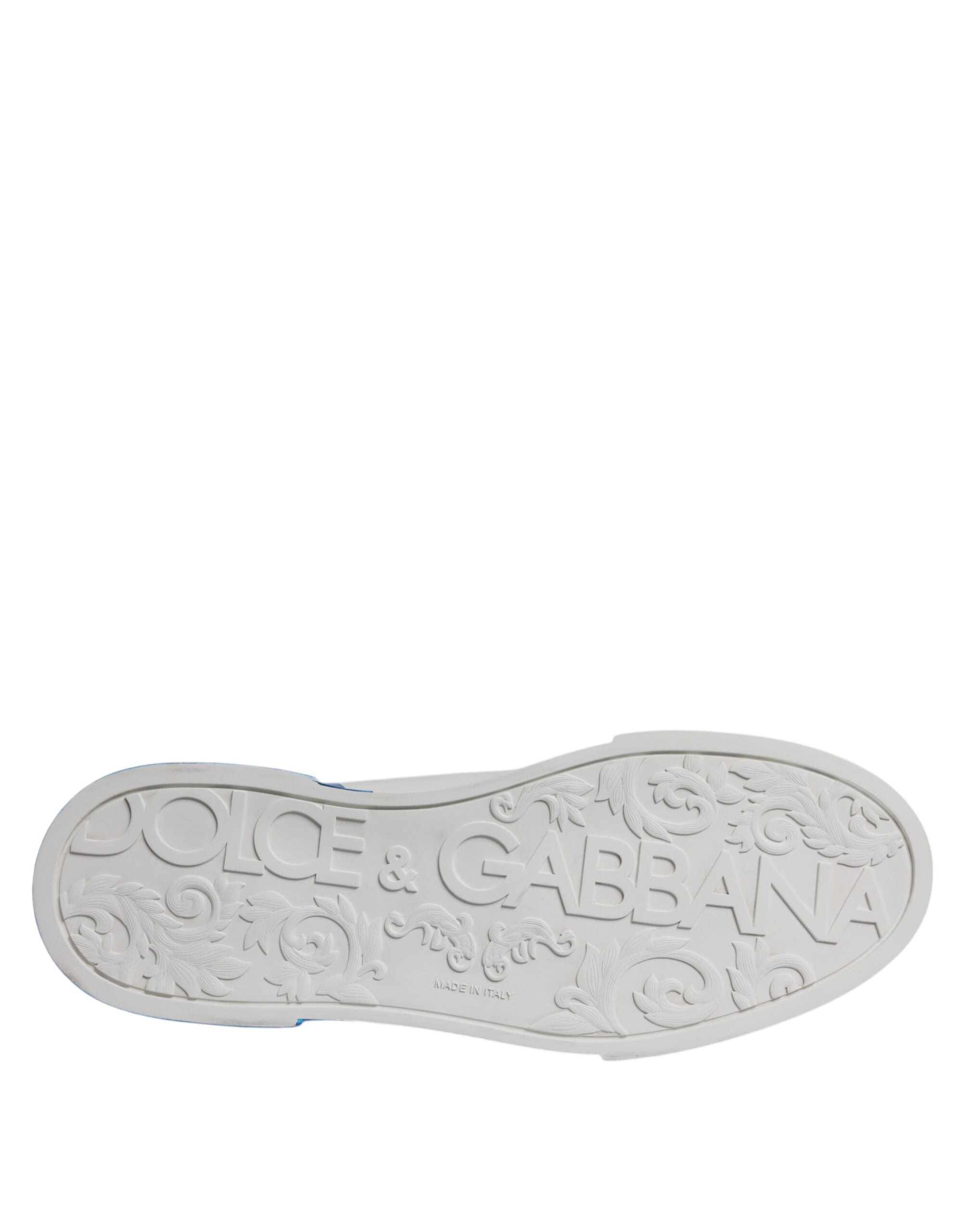 White Blue Leather Logo Low Top Sneakers Shoes