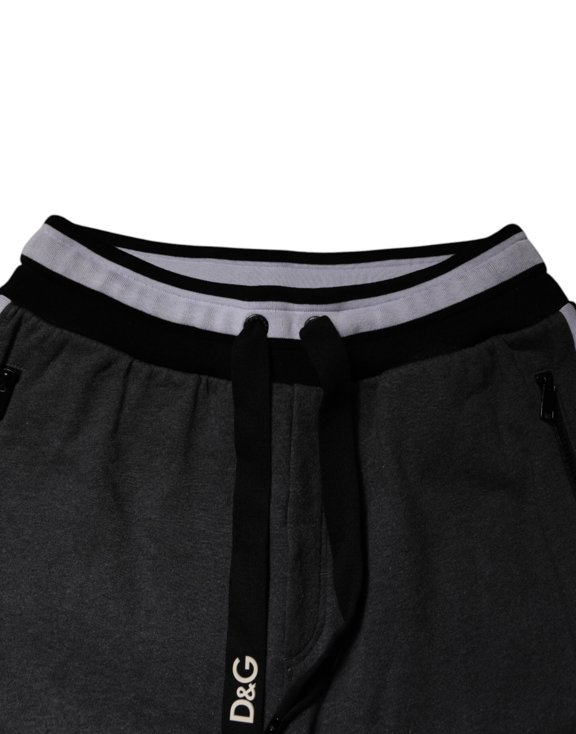 Black Gray Cotton Layered Men Sweatpants Pants