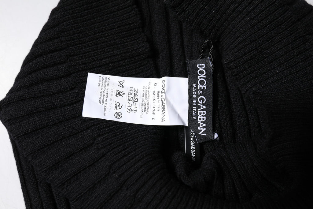 Black Cashmere Knitted Neck Warmer Foulard Scarf