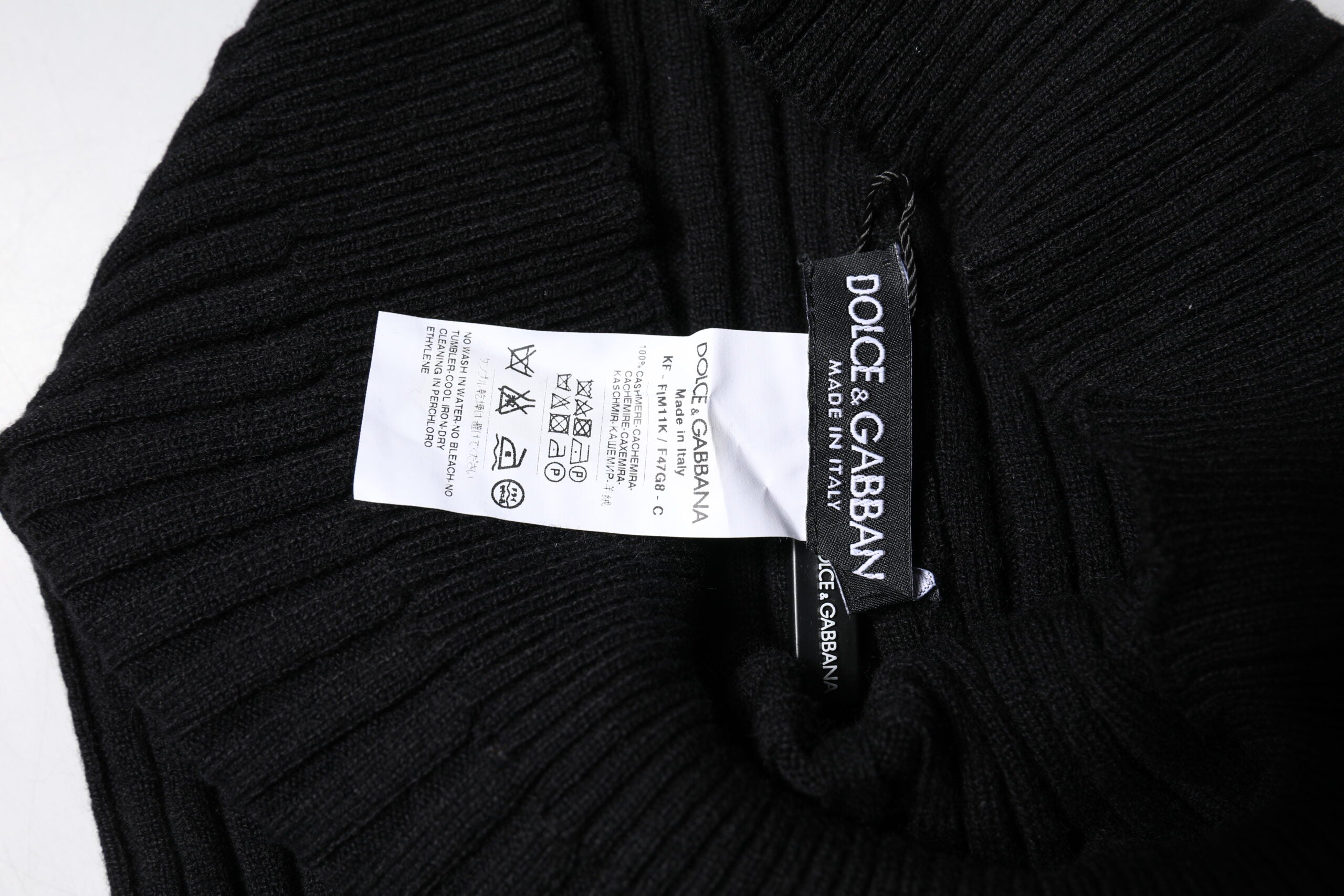 Black Cashmere Knitted Neck Warmer Foulard Scarf