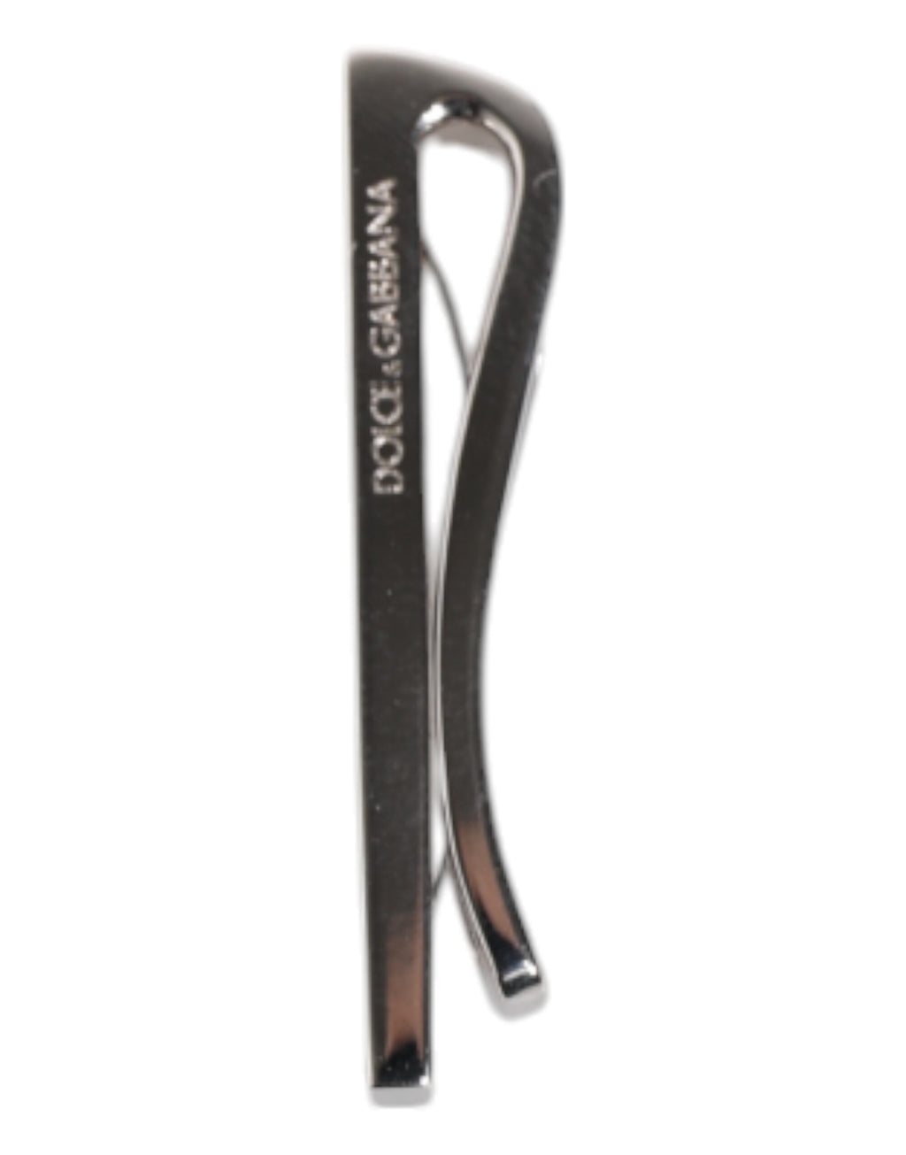 Silver Tone Brass Logo Branded Tie Clip Bar