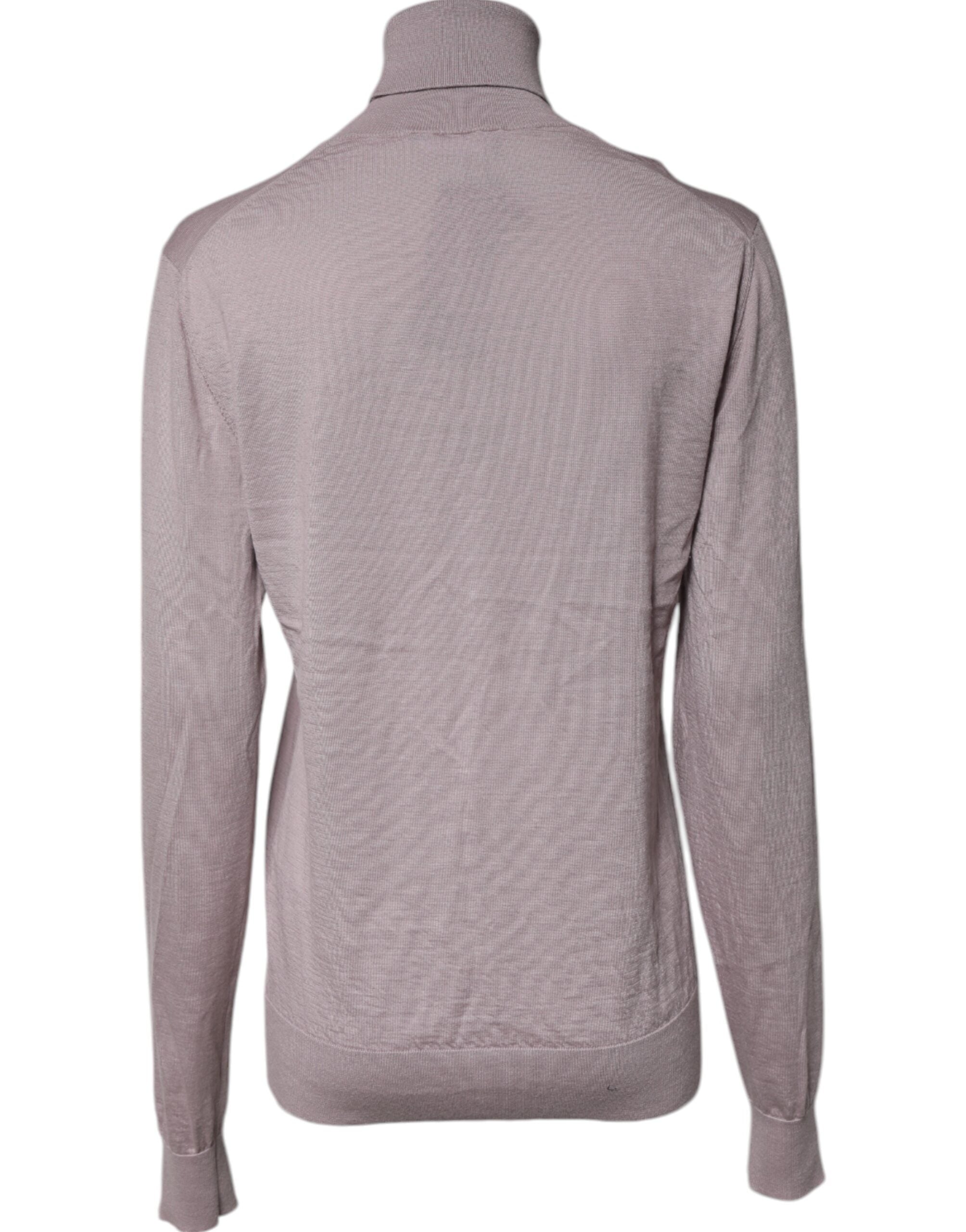 Brown Cashmere Turtleneck Pullover Sweater
