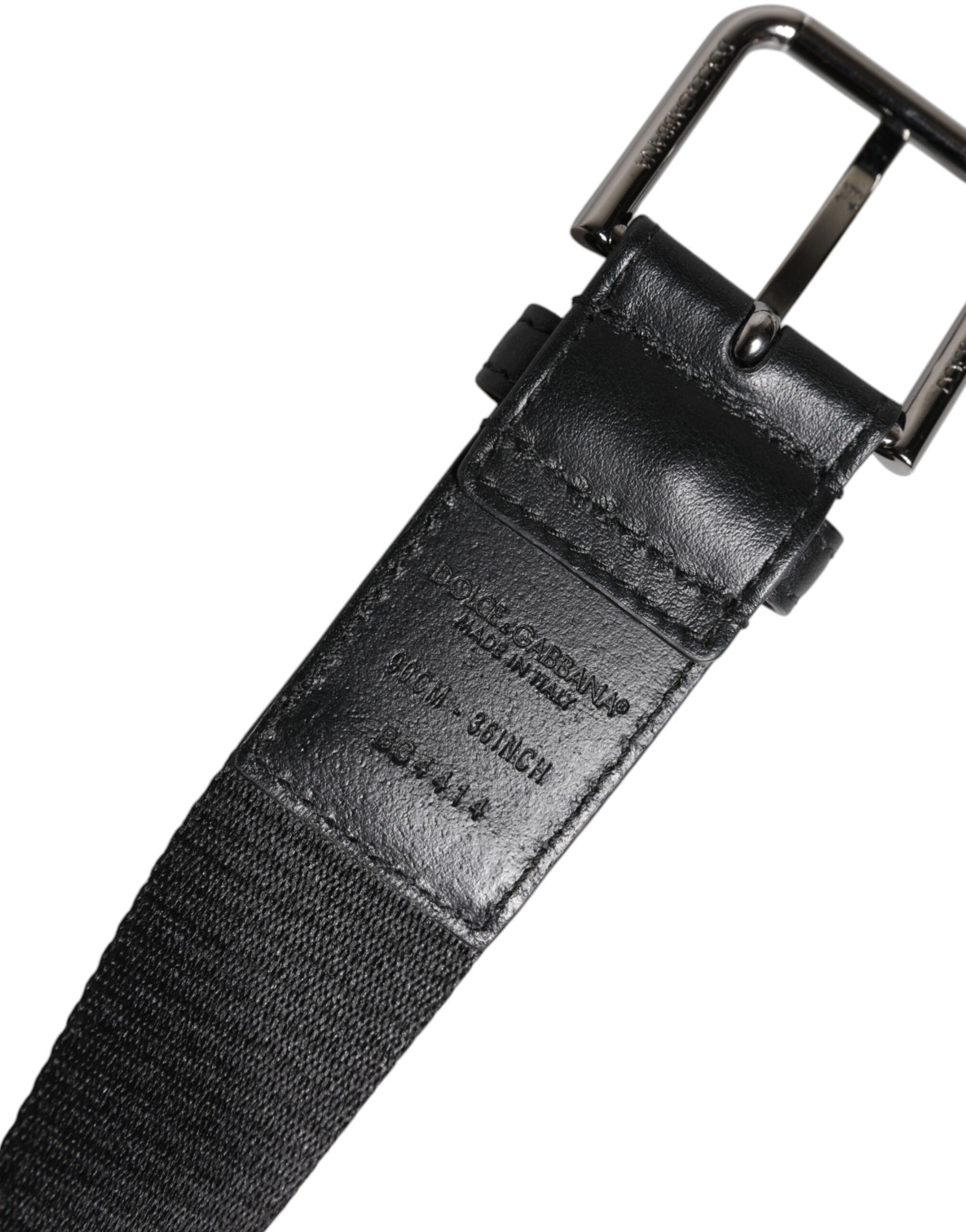 Black Blue Polyester Printed Metal Buckle Belt