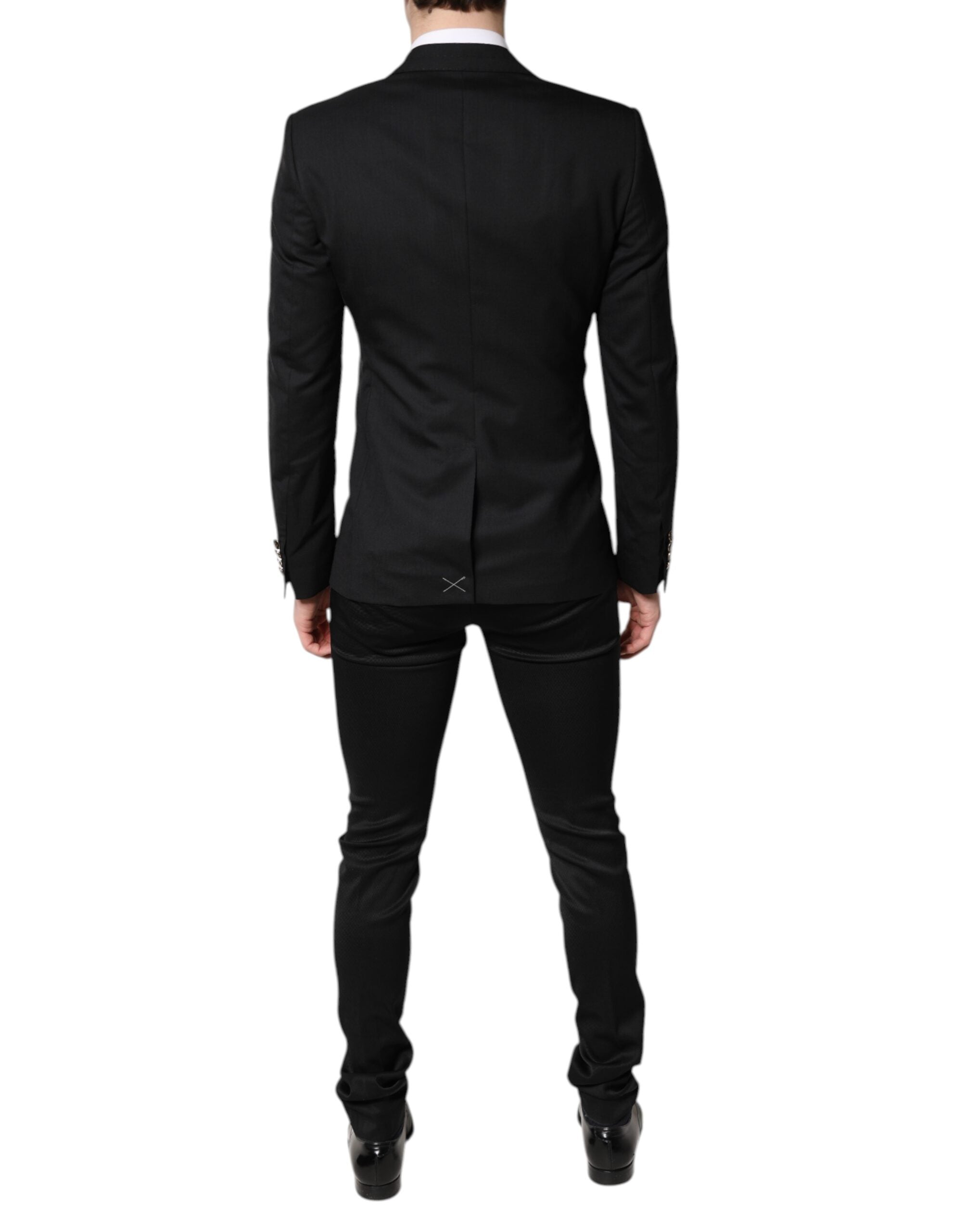 Black Single Breasted Formal Blazer with Vest