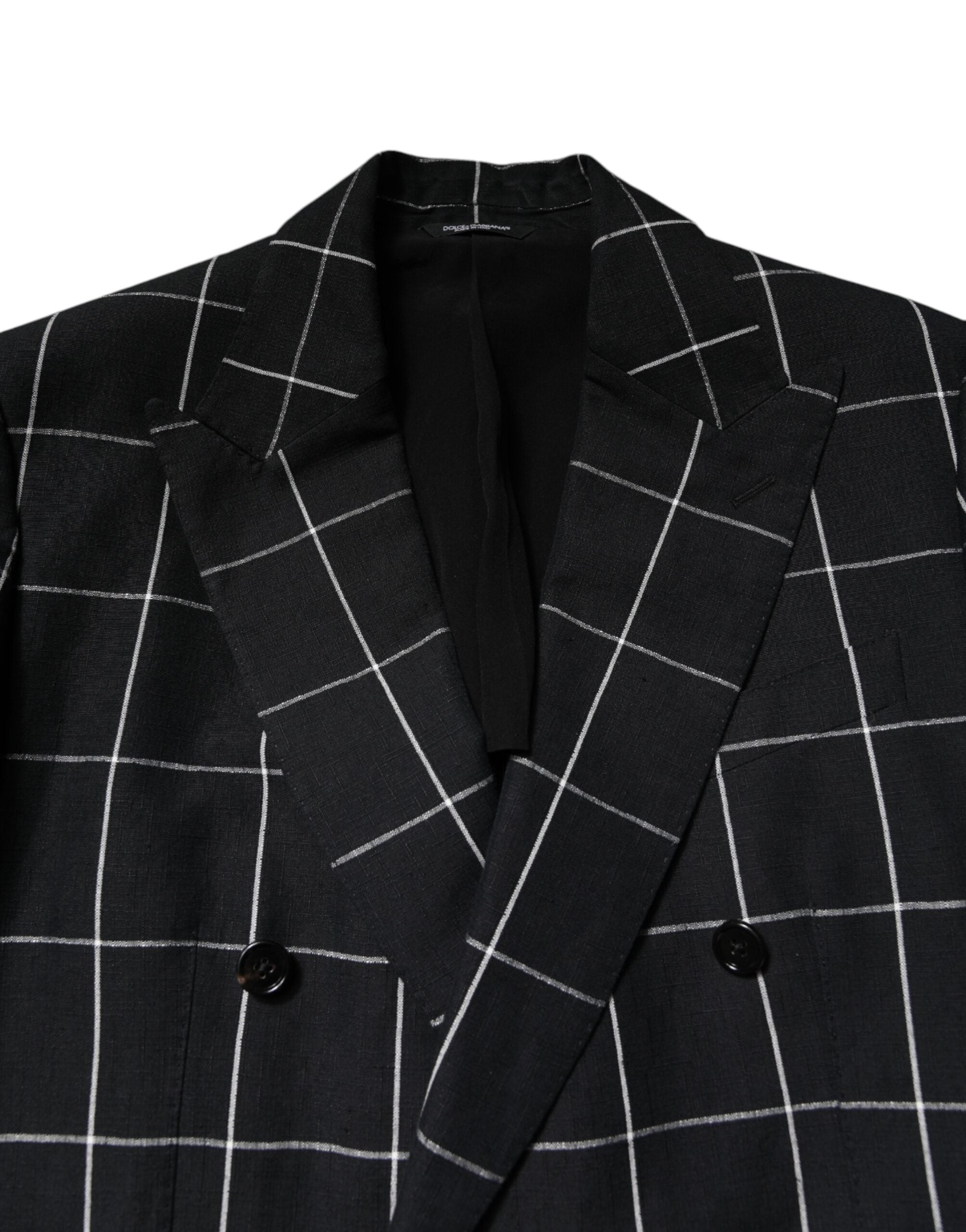 Black TAORMINA Double Breasted 2 Piece Suit