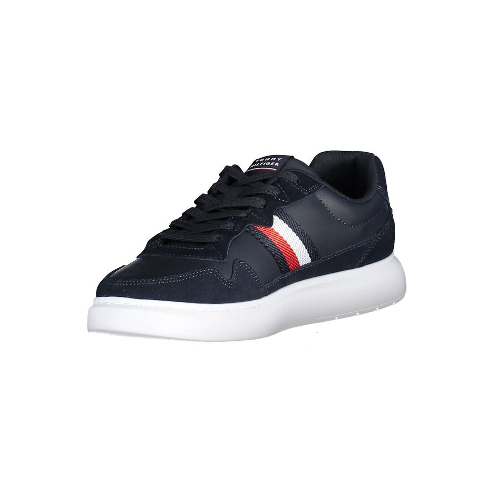 Blue Polyurethane Men Sneaker
