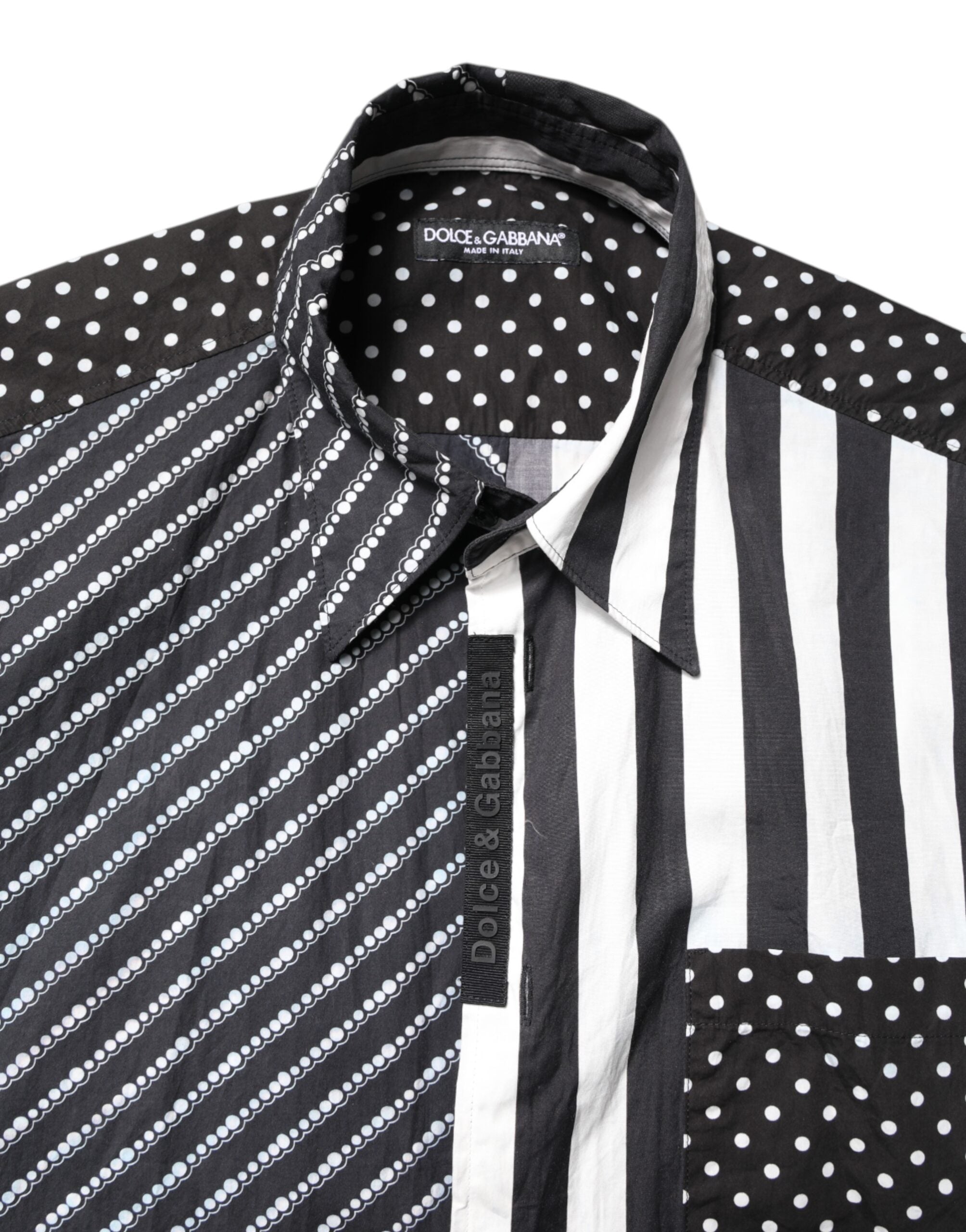 Black White Stripe Button Down Casual Shirt