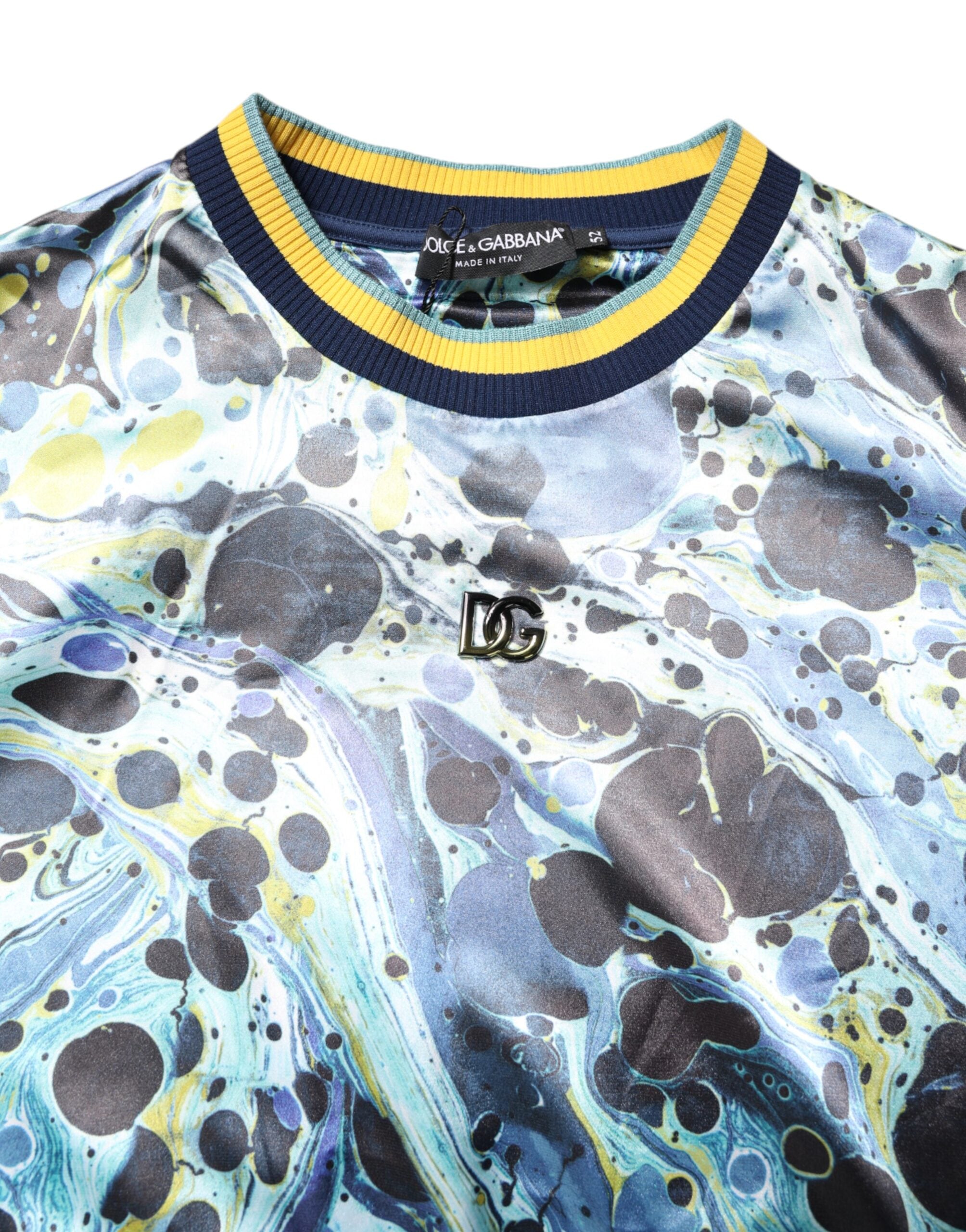 Multicolor Marble Print Men Pullover Sweater