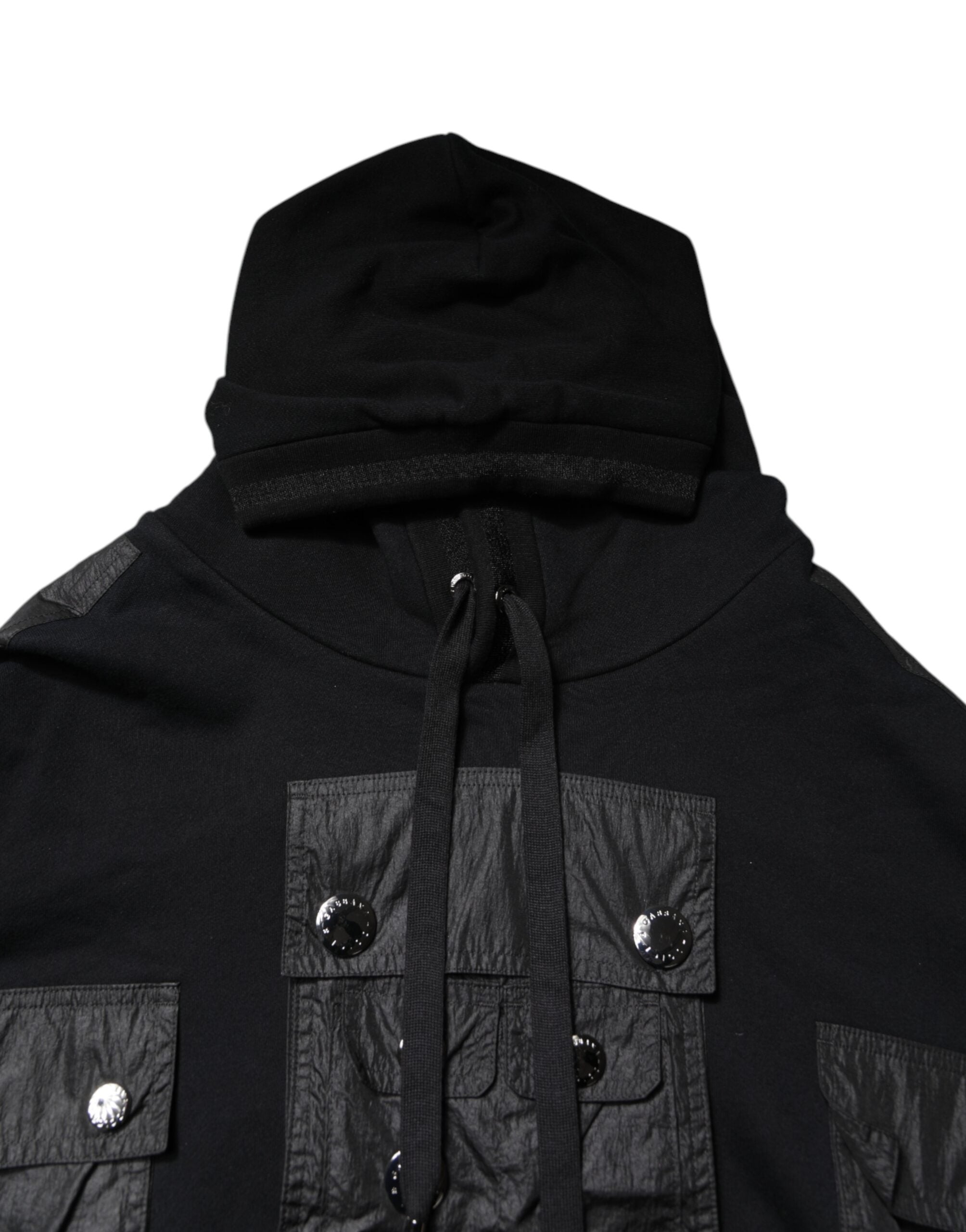 Black Cotton Hooded Sweatshirt Sweater